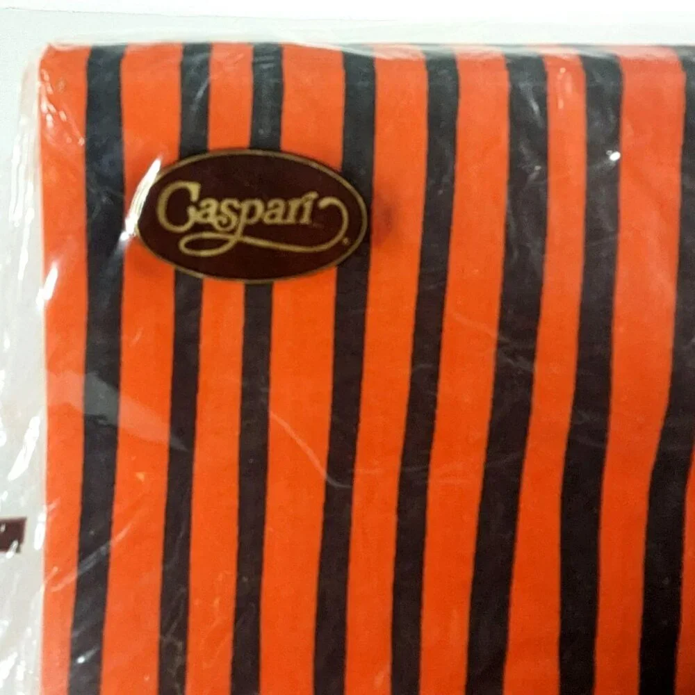 Caspari Napkins 20ct Halloween Holiday Orange Black Stripes 6.5in x 6.5in